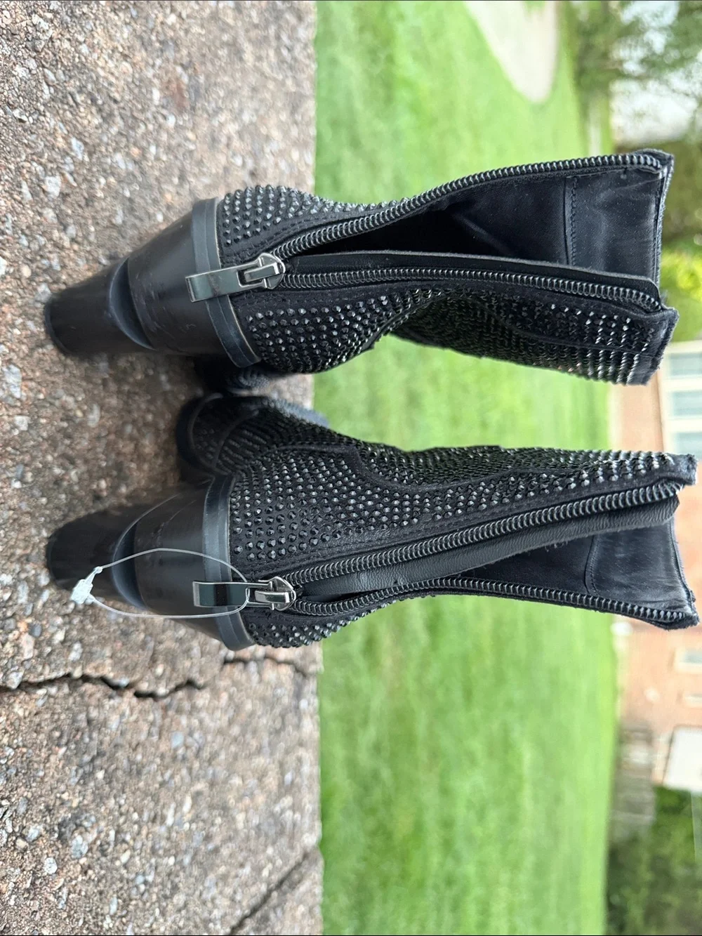 Embellished Black Western Ankle Boots for Women